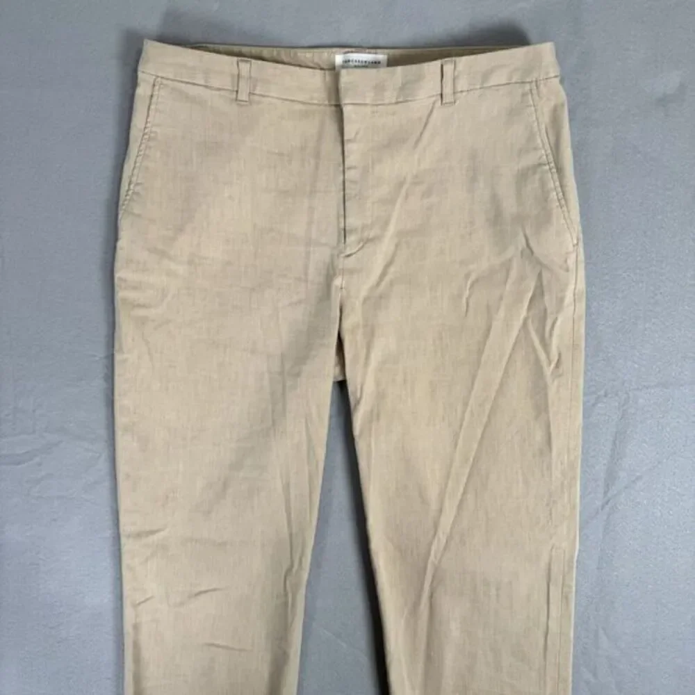 Tomorrowland High Rise Tapered Trousers Size 6 40 IT Tan Ankle Crop Linen Cotton